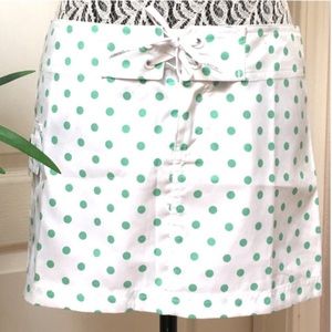 ISLAND COMPANY Swimwear Caribe Polka Dot Coverup Board Skirt White & Green Small